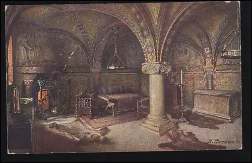 AK Artiste Berthold Pierson: Wartburg - Chambre de sainte Elisabeth, non utilisée