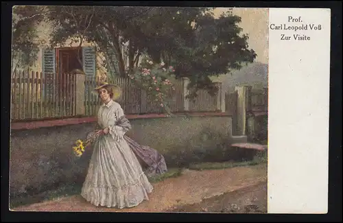 AK Artiste Prof. Carl Leopold Voss: Zur Visite, GHRENDEN / HANNOVER 13.8.1924