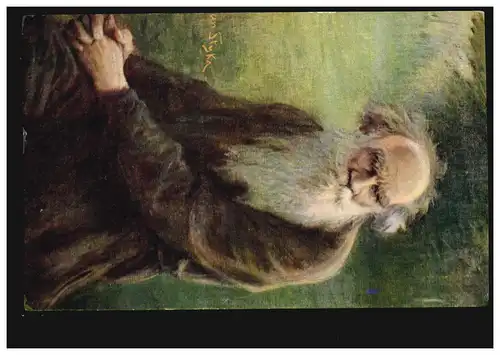AK Artiste Jan Styka: L'écrivain russe Lev Tolstoï, inutilisé