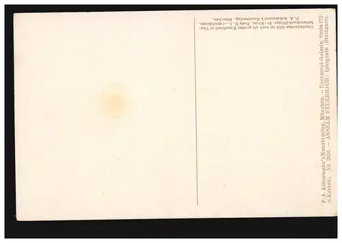 Künstler-AK Anselm Feuerbach: Iphigenie, Ackermann's Kunstverlag, ungebraucht