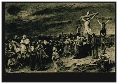 AK Mihaly Artiste de Munkacsy: Golgotha - La crucifixion, inutilisé