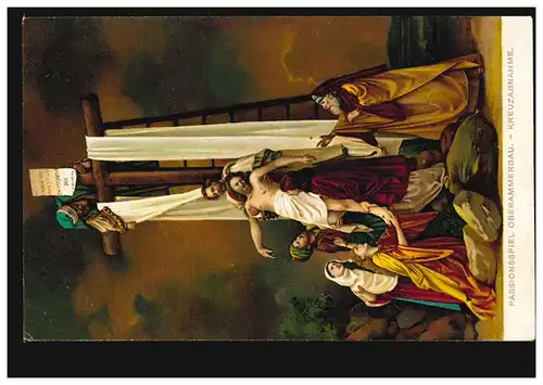 AK Artiste jeu de passion Oberammergau: Achat de croix, inutilisé