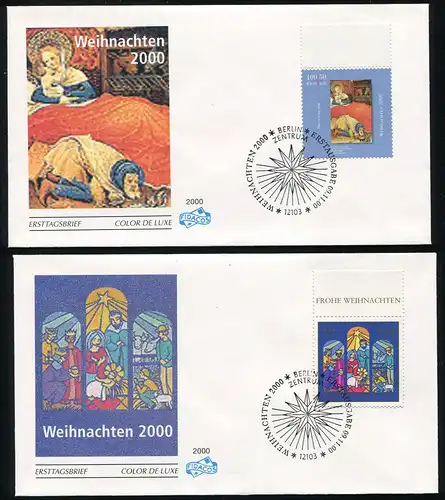 2151-2152 Weihnachten 2000 - Satz auf 2 FDC ESSt Berlin