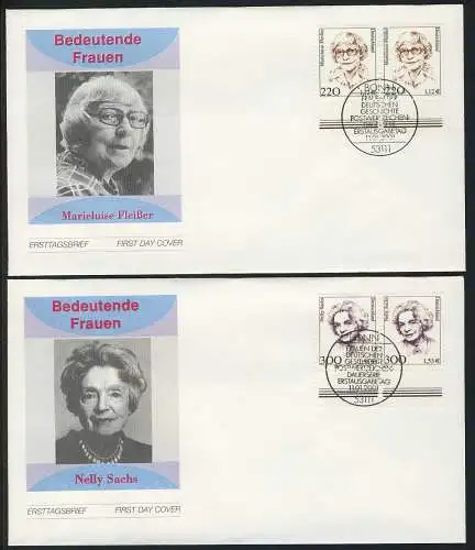 2158-2159 Femmes travailleurs et Sachs 2000 - en tant que couples sur 2 FDC ESSt Bonn