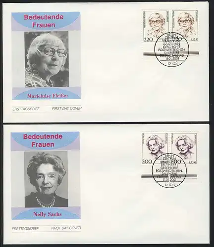 2158-2159 Femmes travailleurs et Sachs 2000 - en tant que couples sur 2 FDC ESSt Berlin