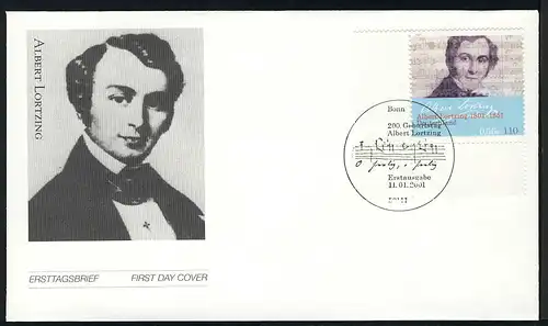 2163 Albert Lortzing FDC Bonn