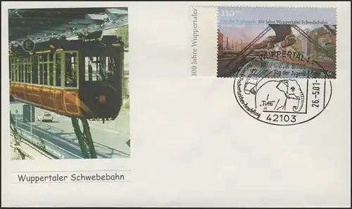 2171 Wuppertal, FDC SSt NAPOSTA Eléphant/Journée de la jeunesse