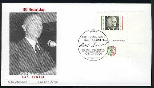 2173 Karl Arnold FDC Bonn