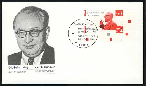 2174 Erich Ollenhauer FDC Berlin