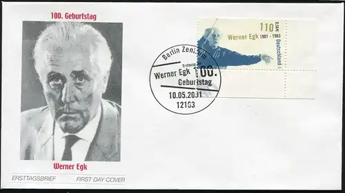 2186 Werner Egk FDC Berlin