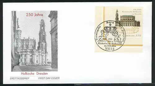 2196 Église catholique Hofkirche Dresden FDC Bonn