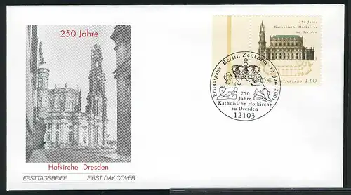 2196 Eglise catholique Hofkirche Dresden FDC Berlin