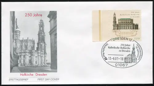 2196 Église catholique Hofkirche Dresden FDC Desden