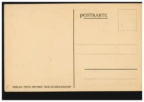 AK Artiste Hugo L. Braune: Combat sur la lande, édition Heyder, inutilisé