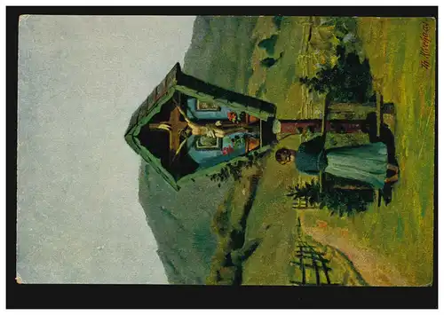 Künstler-AK Th. Kleehaas: Kurze Andacht - Knieendes Mädchen, ungebraucht