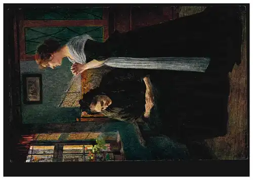 AK Artiste Prof. Walther Firle: La Paix du soir - La prière du dimanche de deux femmes