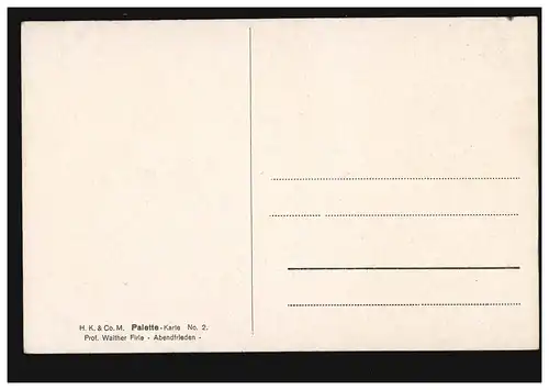 AK Artiste Prof. Walther Firle: La Paix du soir - La prière du dimanche de deux femmes