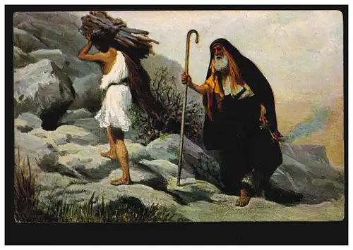 AK Artiste Images de l'Ancien Testament: le sacrifice d'Isaac, inutilisé