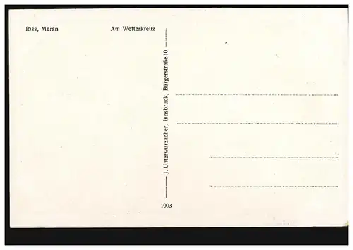 Künstler-AK Riss: Am Wetterkreuz - Der betende Wanderer vor Kreuz, ungebraucht