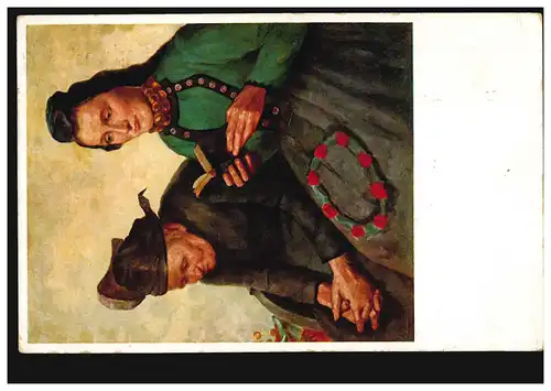 AK K. Mons: Dévotion - Deux femmes priant, Francfort/Main 18.6.1942