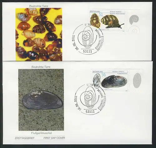 2265-2266 Animaux menacés Mouton de la mer 2002 sur 2 FDC Bonn