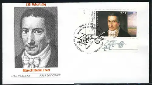 2255I Albrecht Daniel Thaer sur FDC Berlin