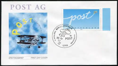 2250 Post Flugzeug 2002 FDC Berlin