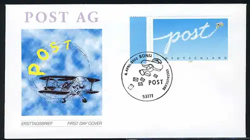 2250 Post Flugzeug 2002 FDC Bonn
