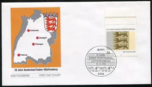 2248 Bade-Wurtemberg FDC Bonn.