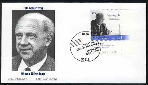 2228 Werner Heisenberg FDC Bonn
