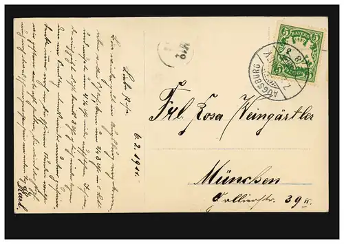 Mode AK Femme image avec des fleurs, édition N.P.G., AUGBURG 8 b 7.2.1911