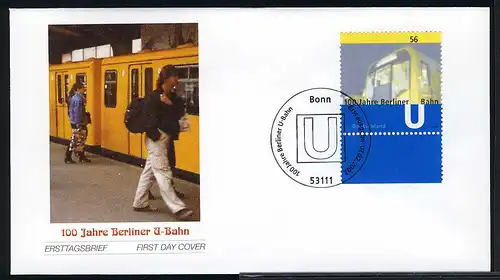 2242 Berliner U-Bahn Ersttagsbrief / FDC Bonn