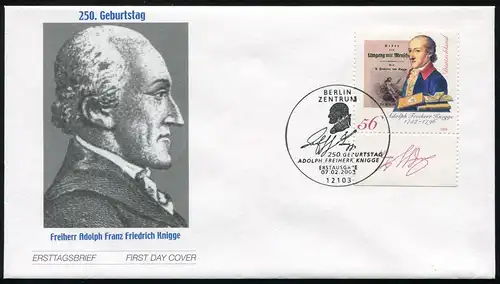 2241 Adolph Freiherr von Knigge FDC Berlin