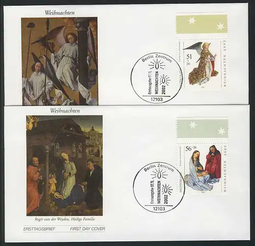 2285-2286 Weihnachten 2002 - Satz auf 2 FDC Berlin