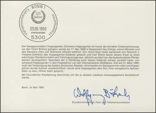 MinKa 19/1993 Galopprennbahn Hoppegarten bei Berlin