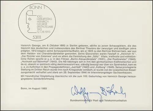 MinKa 31/1993 Heinrich George, Schauspieler