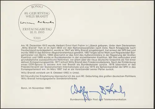 MinKa 46/1993 Willy Brandt, Politiker