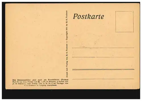 Scherenschnitt-AK Karl Wilhelm Diefenbach Göttliche Jugend Blatt 4, ungebraucht