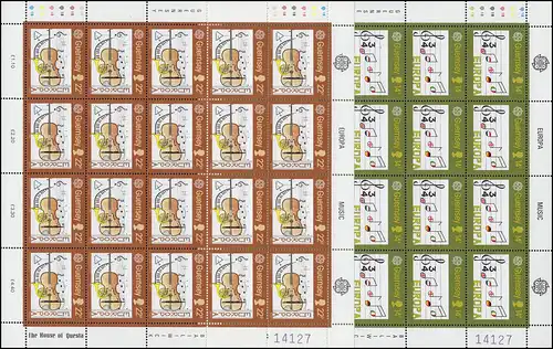 Guernsey 322-323 Europa Europäisches Jahr für Musik, Kleinbogen-Satz **