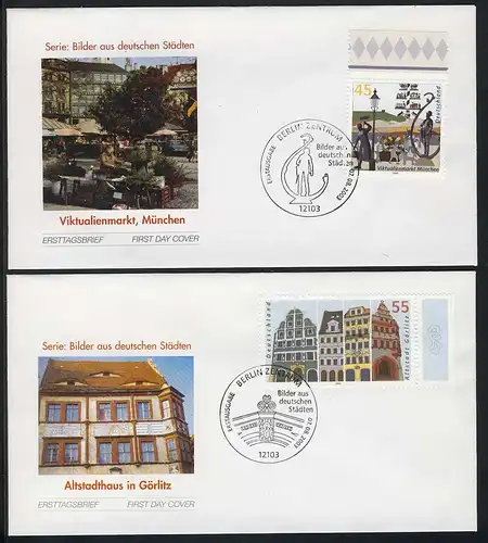 2356-2357 Munich et Görlitz 2003 - phrase sur 2 FDC Berlin