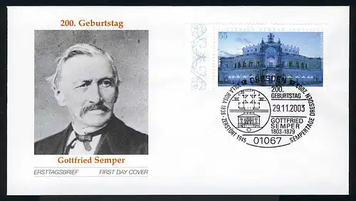 2371 Gottfried Semper FDC ESSt Dresde