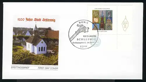 2377 Schleswig FDC Bonn. (en anglais)