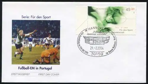 2382 Aide sportive 45+20 C Football sur FDC ESST HANNOVER et plus 21.2.2004