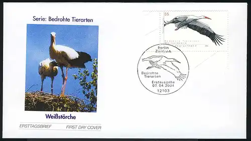 2393 Bedrohte Tierarten Weißstorch FDC Berlin