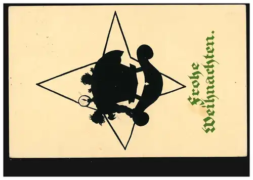 Ciseaux AK Noël - Chandelle de berceau, carte de plisk, non utilisé