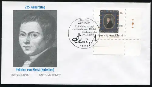 2283 Heinrich von Kleist FDC Berlin