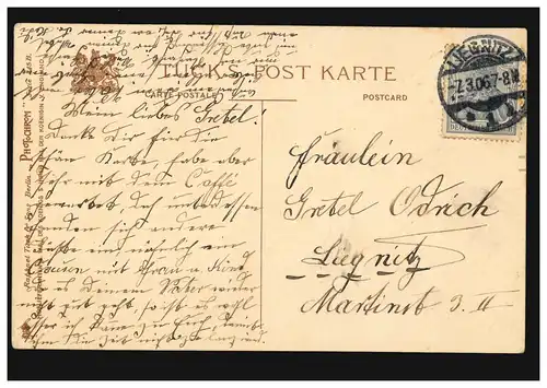 Mode-AK Frau im Gala-Kleid - Miss Maie Ash, Tuck's Postkarte, LIEGNITZ 7.3.1906