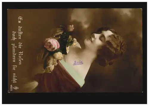 Mode AK Femme - Roses parfumées et parlantes, KALTTENNORNORDHEIM 30.7.1920