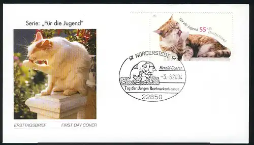 2405 Jeunesse 55+35 C Chat en peluche FDC Norderstedt