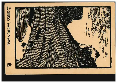 Artiste AK Château de coupe de bois Werenwag / Haut vallée du Danube, inutilisé